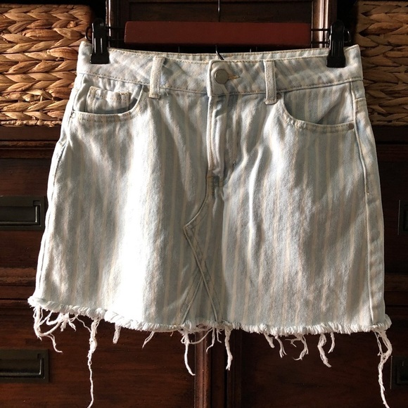 PACSUN railroad striped mini jean skirt in size 24 - Picture 1 of 5